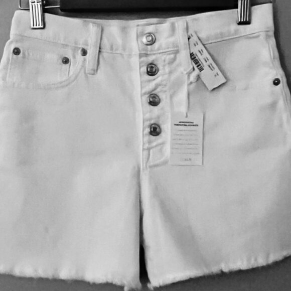 J Crew White Denim with button fly, frayed hem in size 25 - Picture 3 of 3